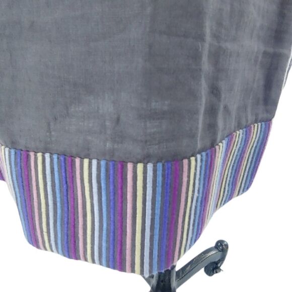 Boden stunning linen dress in grays/purples sz 12 - Picture 5 of 14